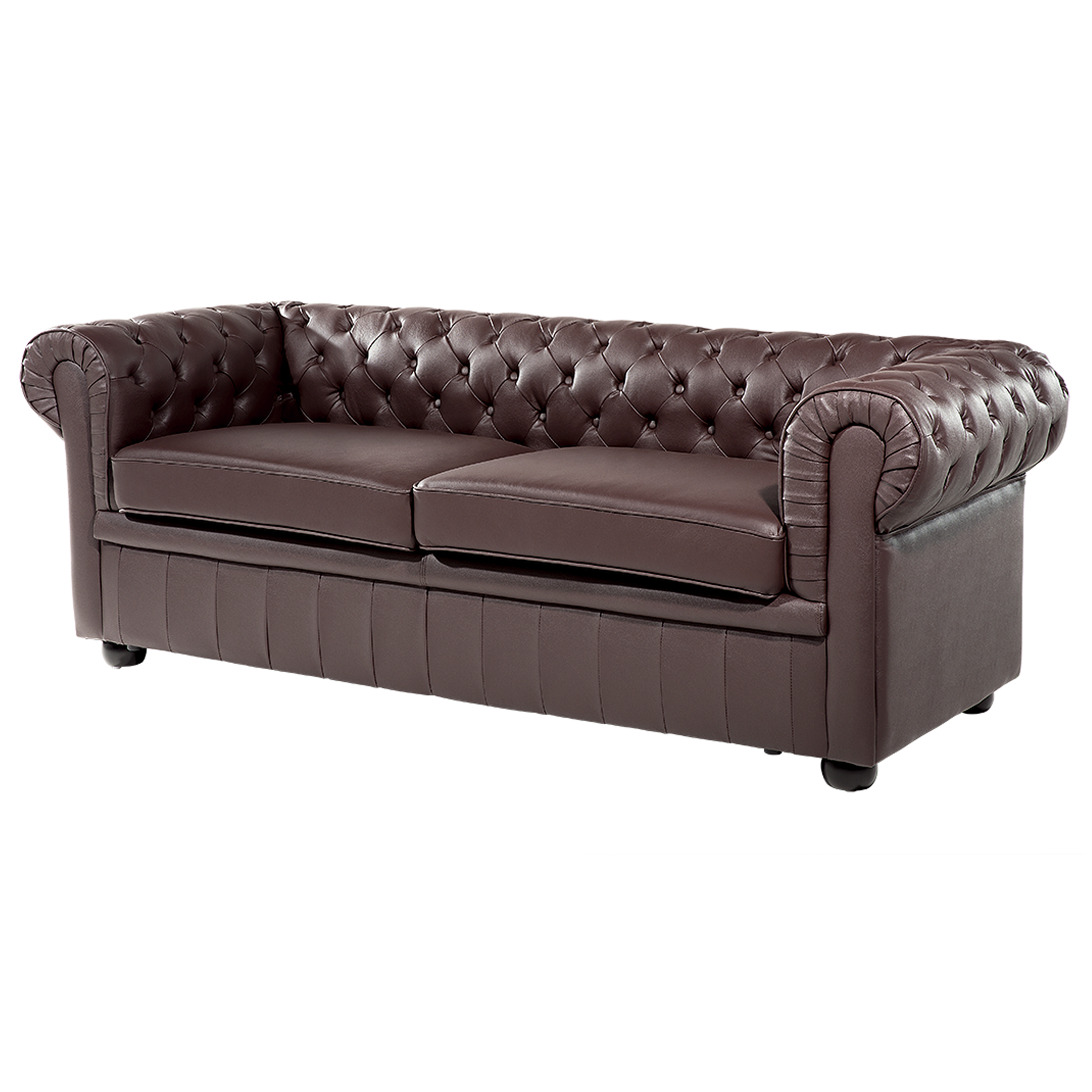Soffa 3-sits CHESTERFIELD Läder Brun
