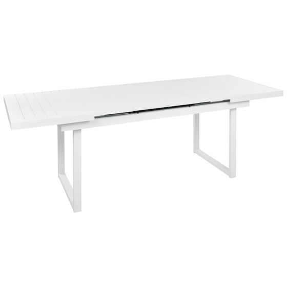 Utdragbart trädgårdsmatbord VALCANETTO 180/240 cm 90 cm Metall Vit