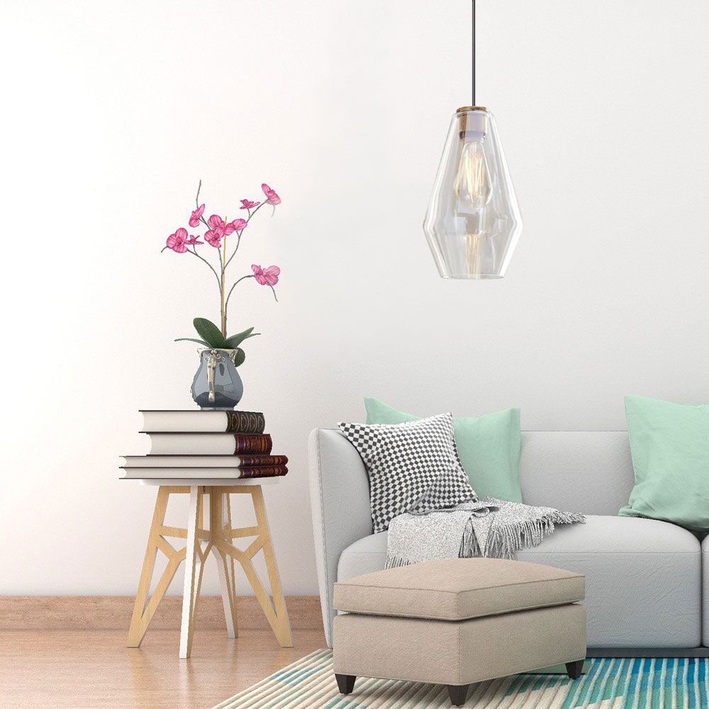 TOOLIGHT hängande taklampa APP438-1CP Transparent 29,5x18x29,5cm