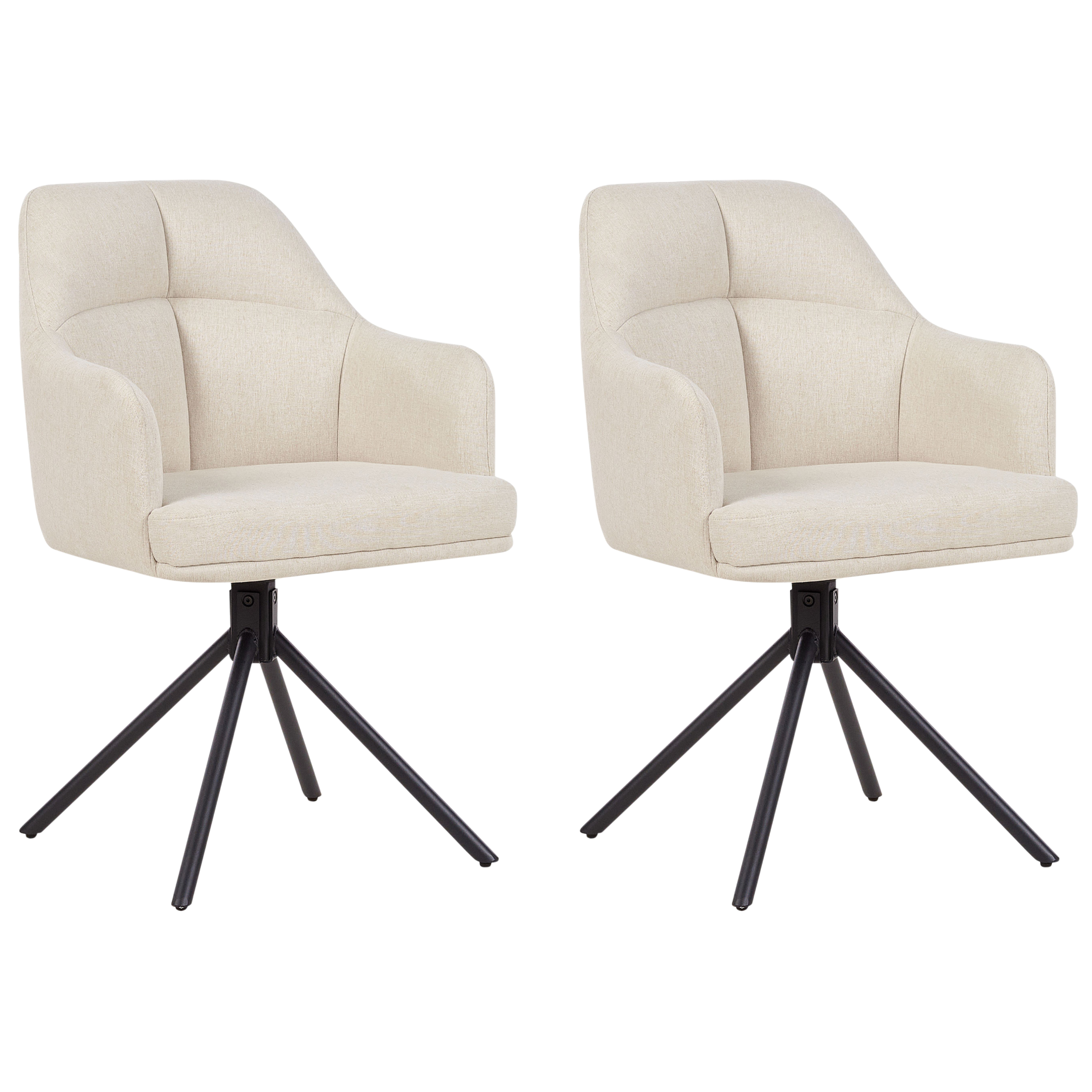 Set med 2 matstolar Vridbar MIRA Beige