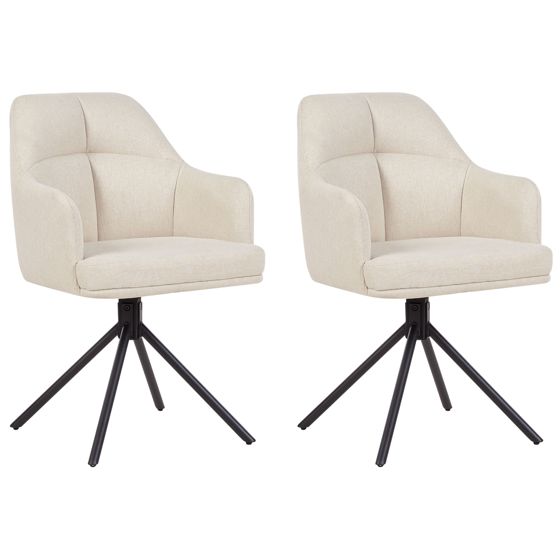 Set med 2 matstolar Vridbar MIRA Beige
