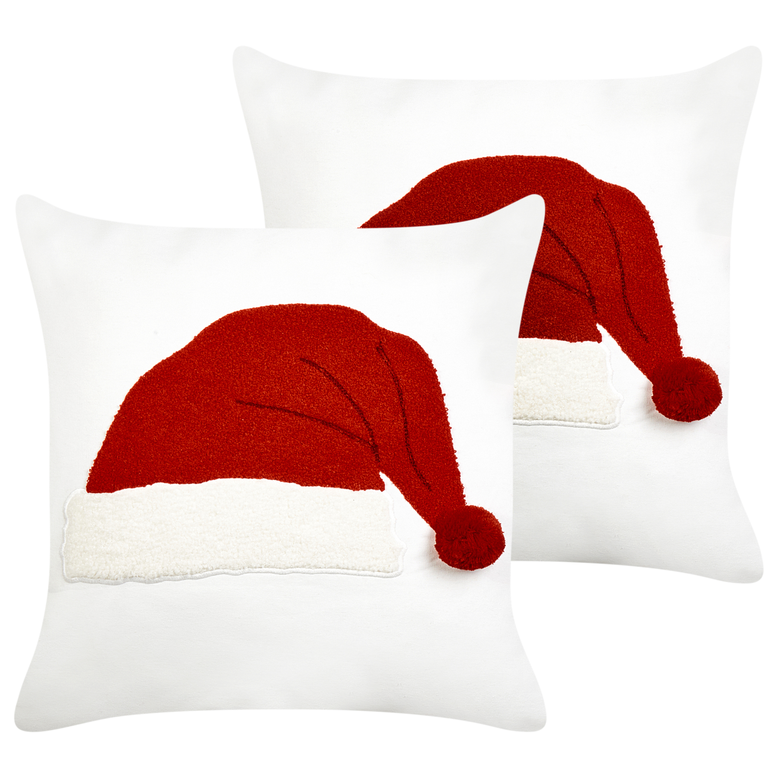 Set med 2 prydnadskuddar PRETZEL 45 x 45 cm Bomull Vit Julmotiv