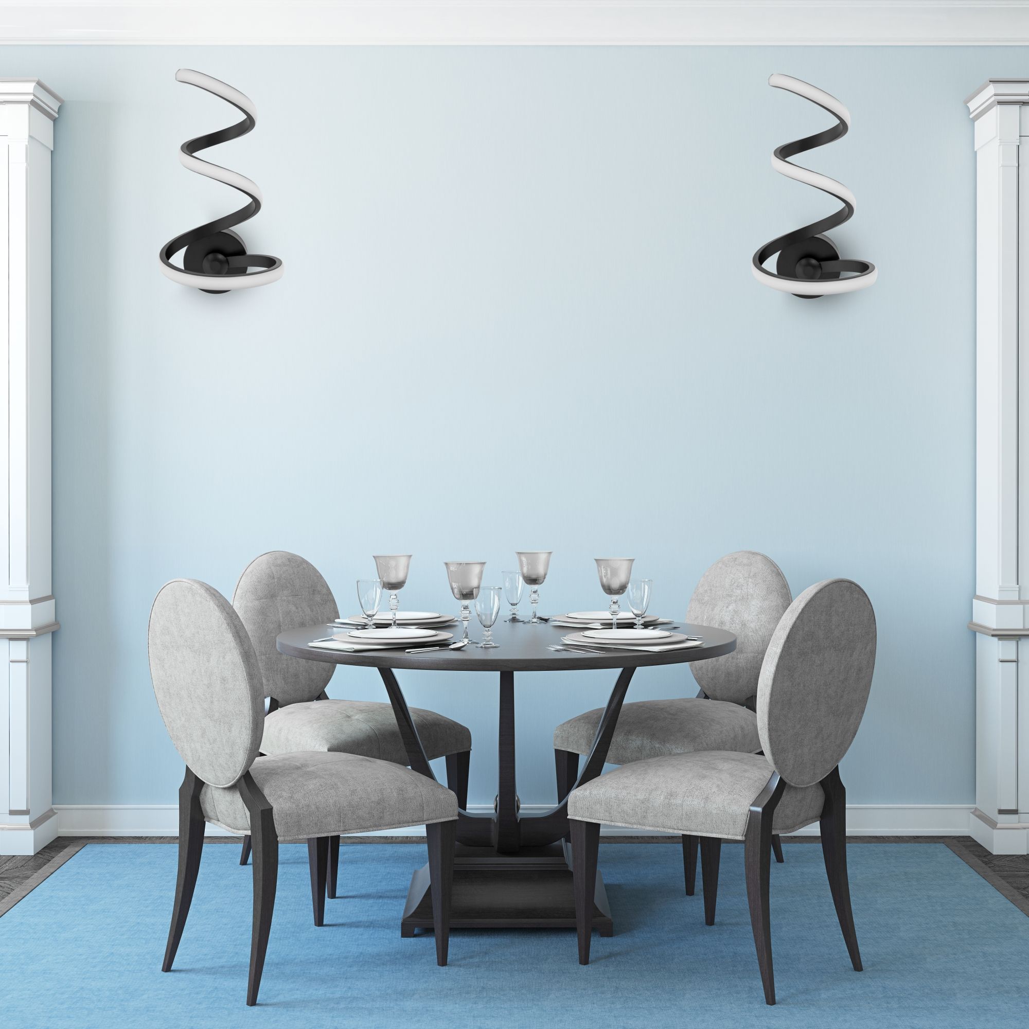 TOOLIGHT vägglampa LED APP829-W SPRING UP Svart 30x17x30cm