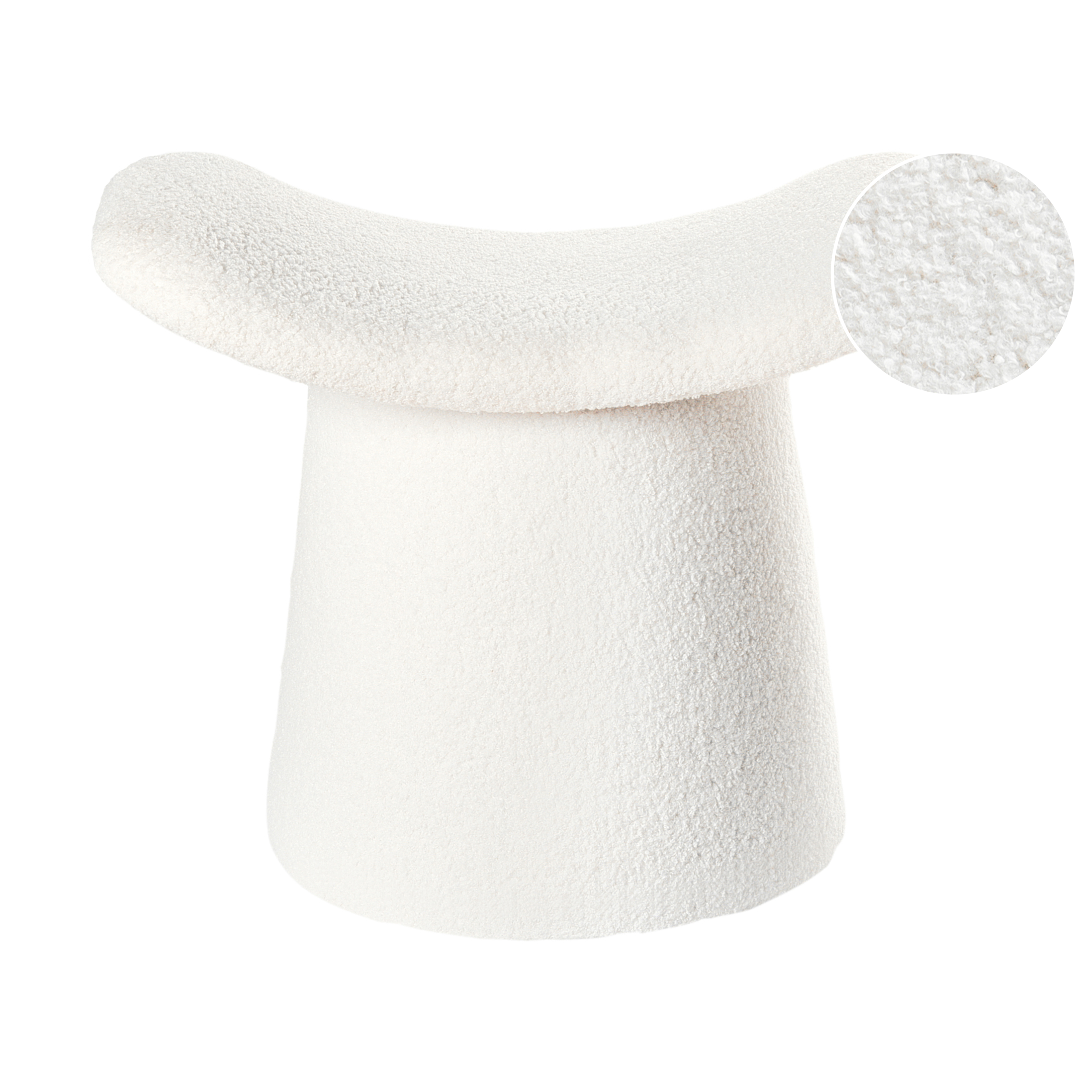 Sittpuff Tuftad RIDDLE Bouclé Off-White