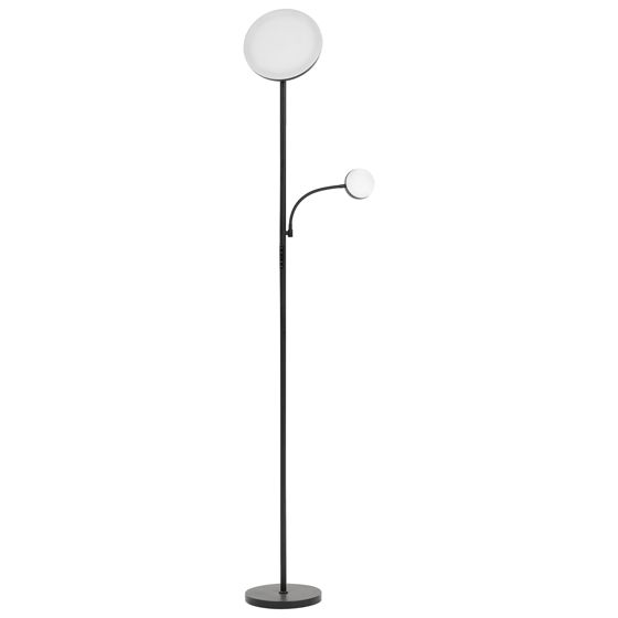 LED-golvlampa ESKALDE med fjärrkontroll med dimmer Metall Svart