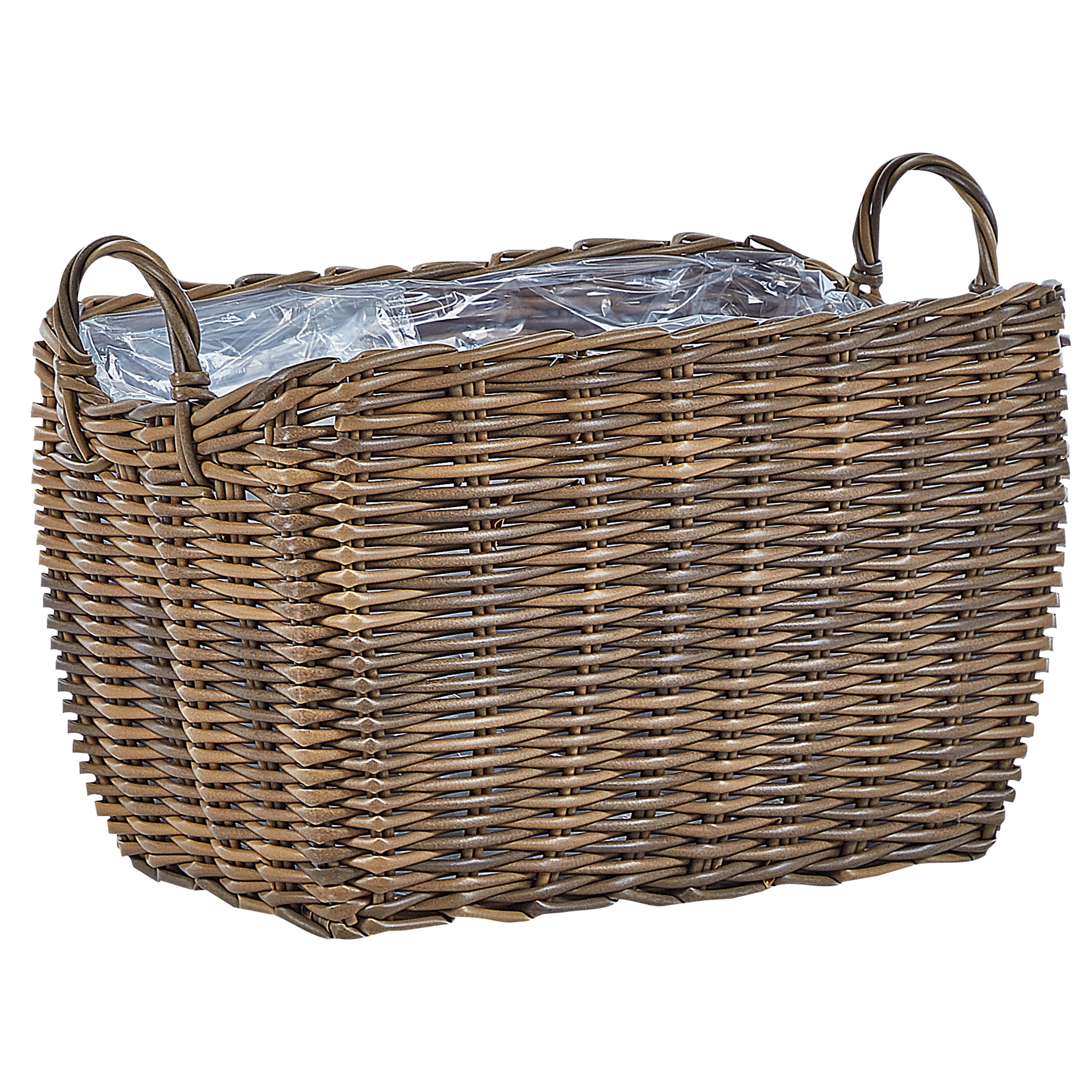 Set med 2 växtkorgar i rotting ORMOS 53/59 cm Konstrotting Brun