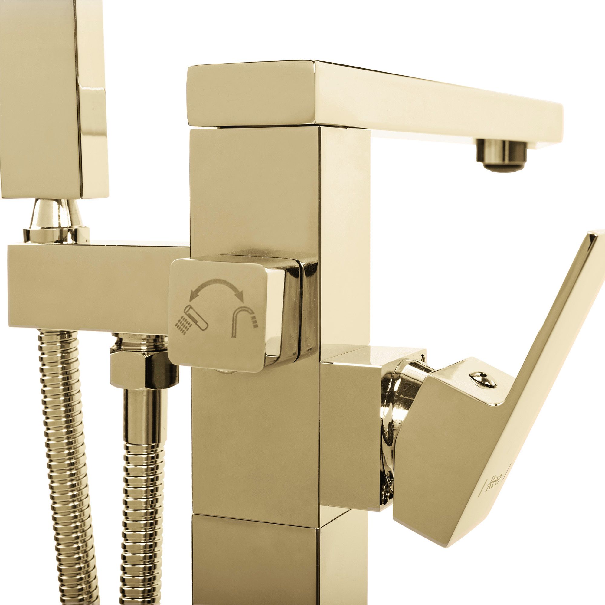 REA Golvmonterad Badkarsblandare ST005 TERY Guld, 26x15x88,5cm