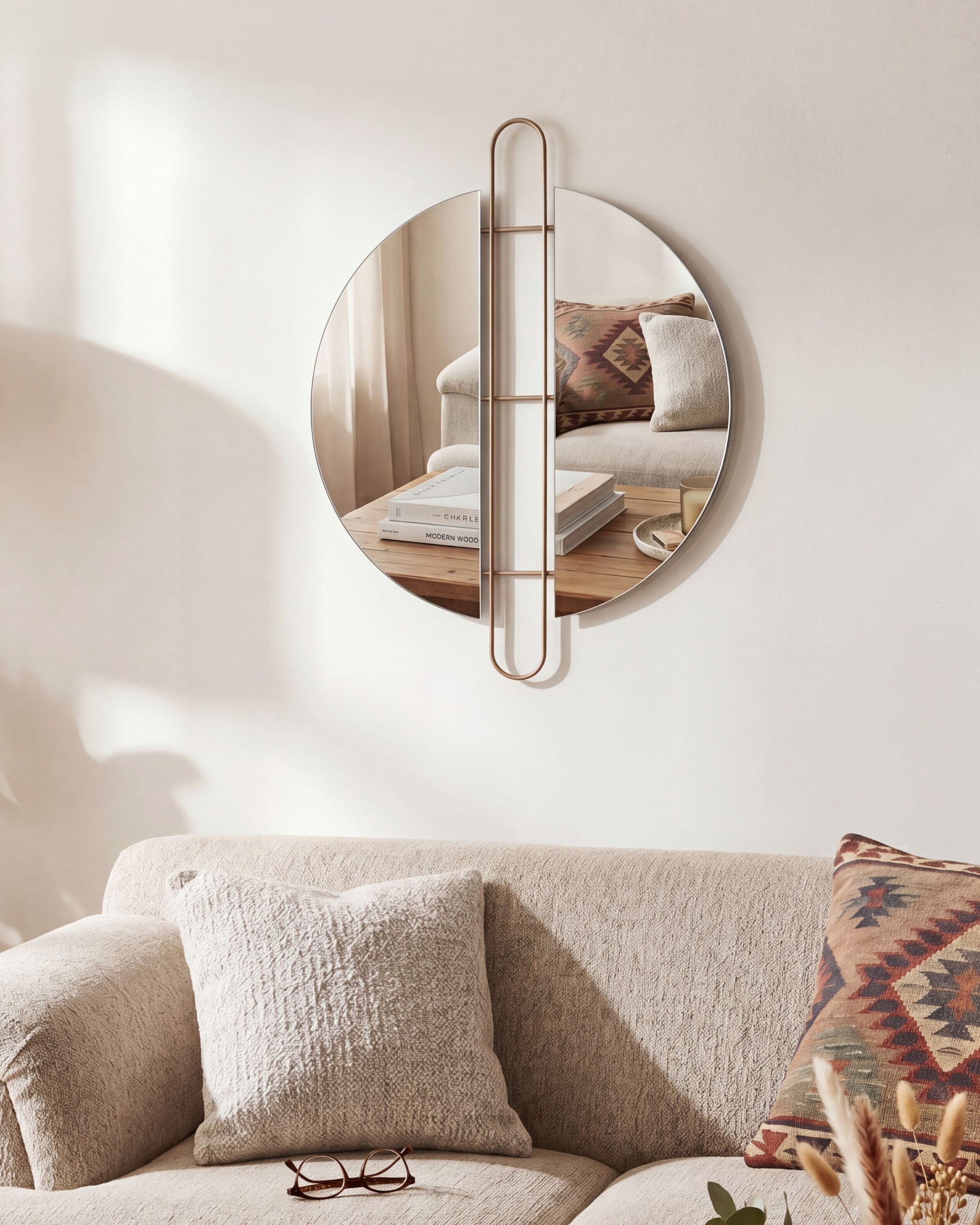 Väggspegel ATTIN 52 cm 65 cm Guld