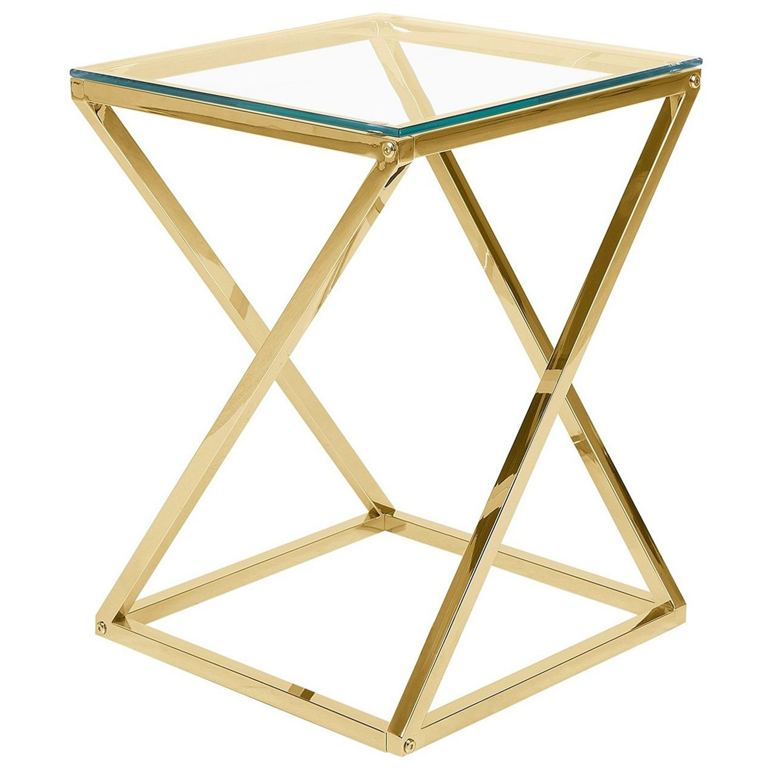 Sidobord BEVERLY Glas Guld