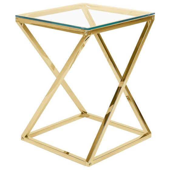 Sidobord BEVERLY Glas Guld