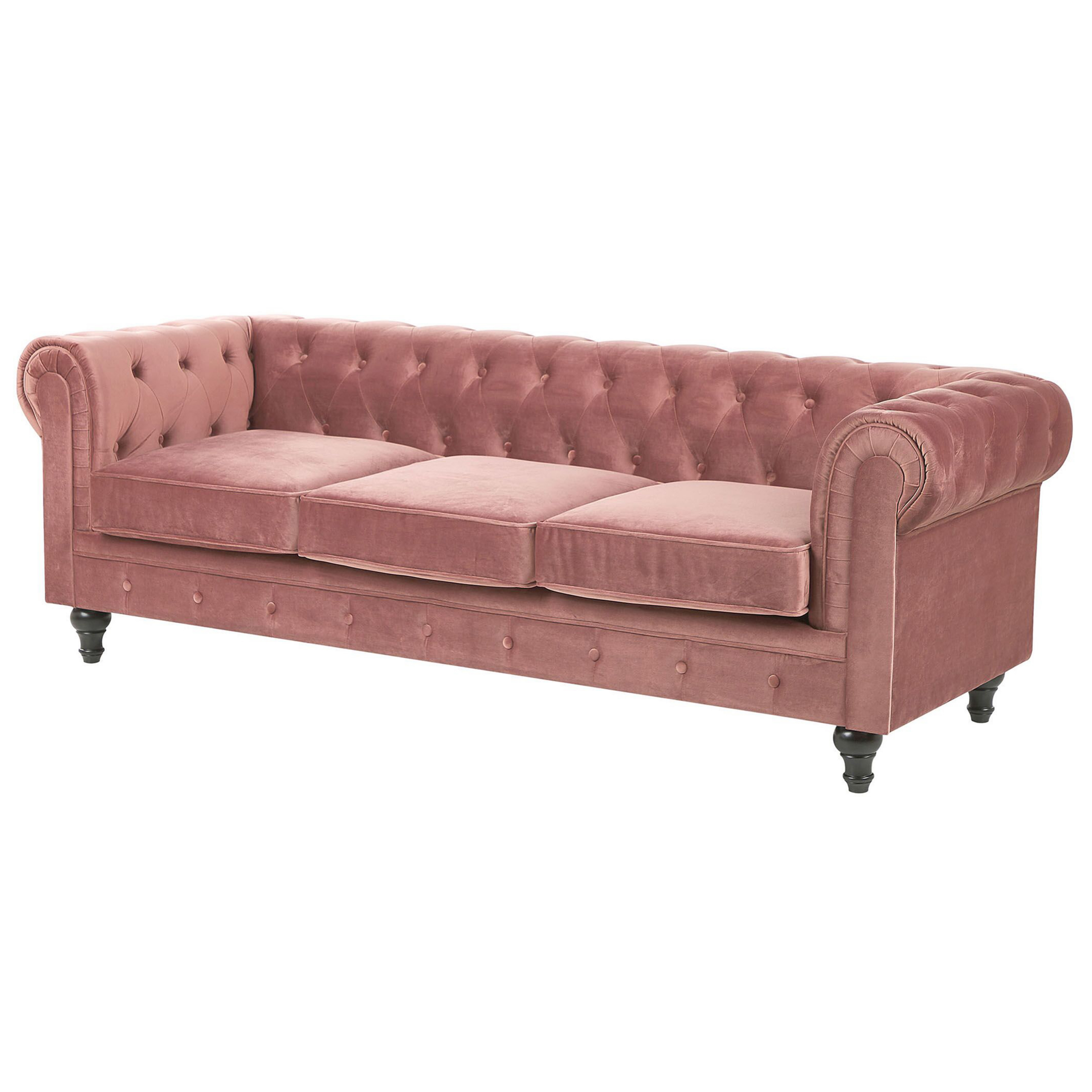 Soffa 3-sits CHESTERFIELD Sammet Rosa