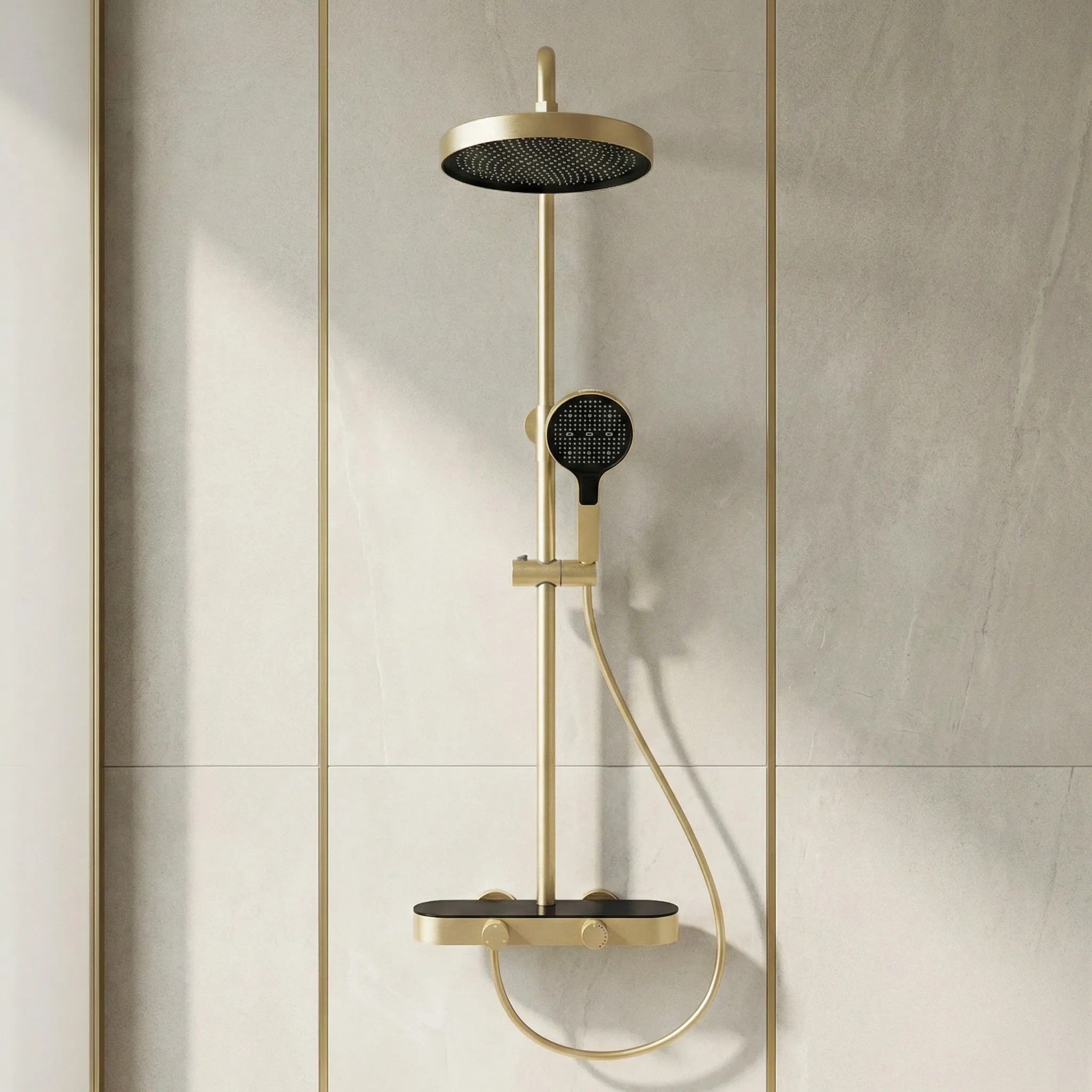 REA Duschset Creo Borstat Guld, 37x15,5x128cm