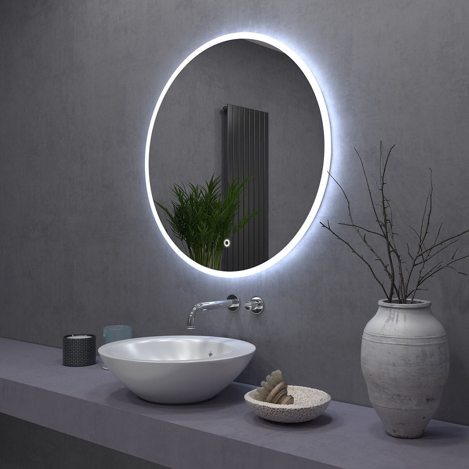 REA spegel LED FFJ 80cm Vit 2x80x80cm