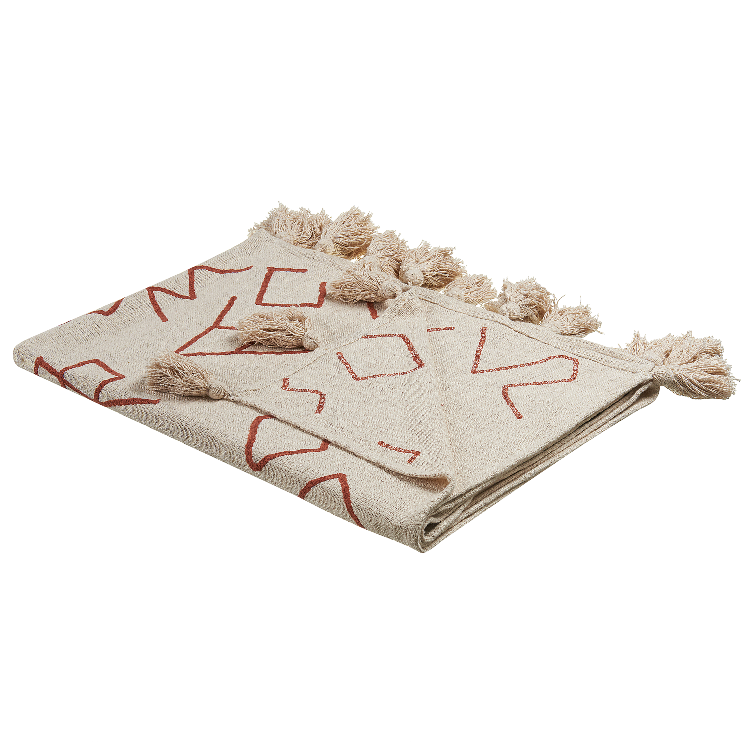 Pläd BHIWANI Bomull 130 x 180 cm Beige