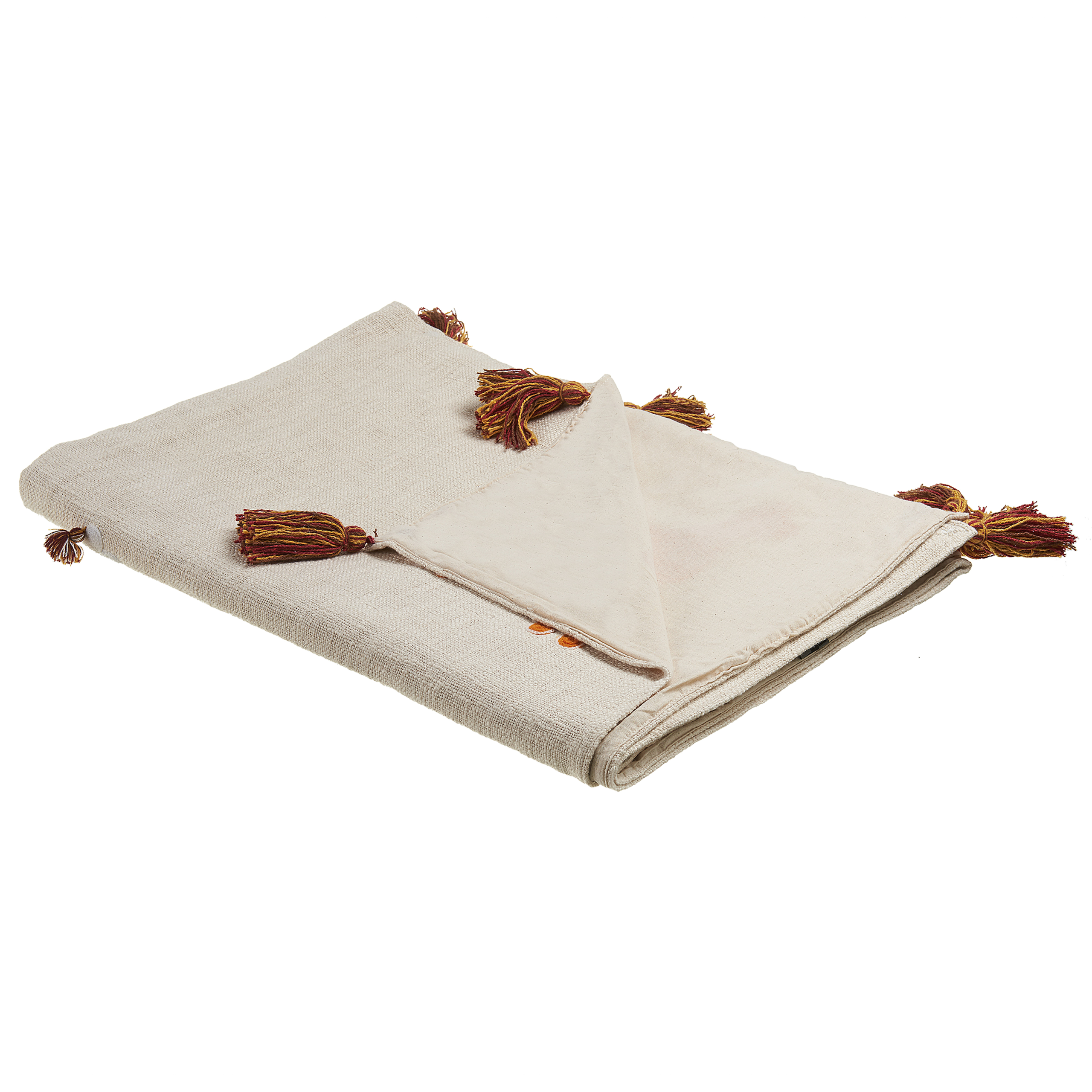 Pläd KHANDWA Bomull 130 x 180 cm Beige