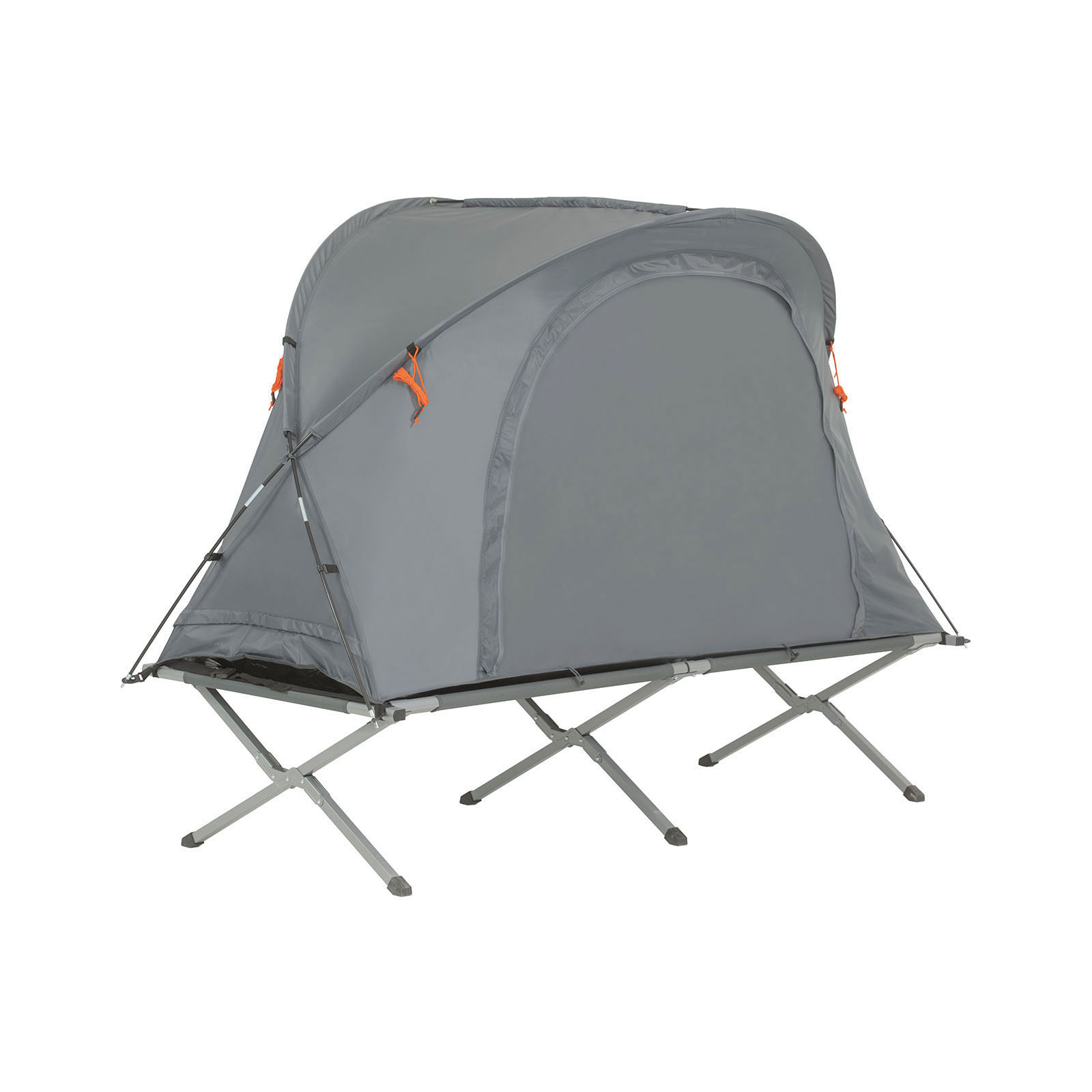 SoBuy OGS60-HG Fältsäng med tält fältsäng 4-i-1-tält med campingsäng sovsäck överkast madrass och tillbehör tält 1 person 1 man tält..