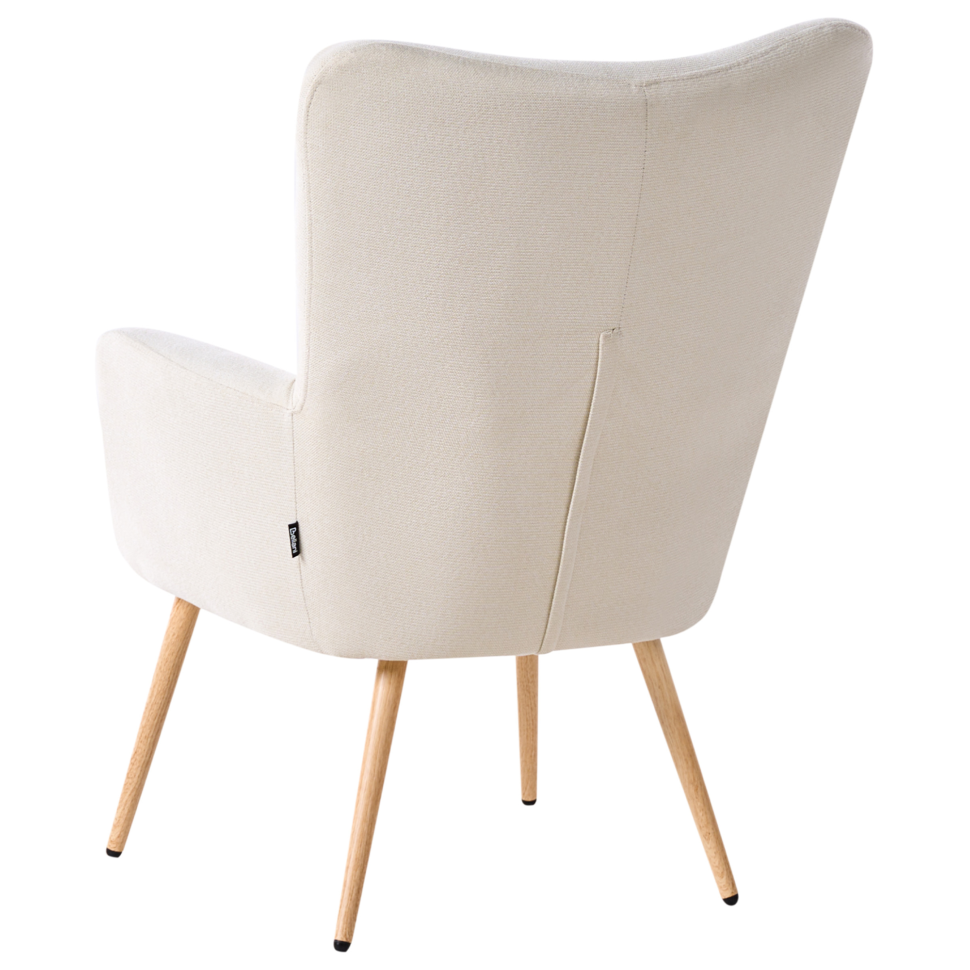 Öronlappsfåtölj VEJLE med fotpall Ljusbeige