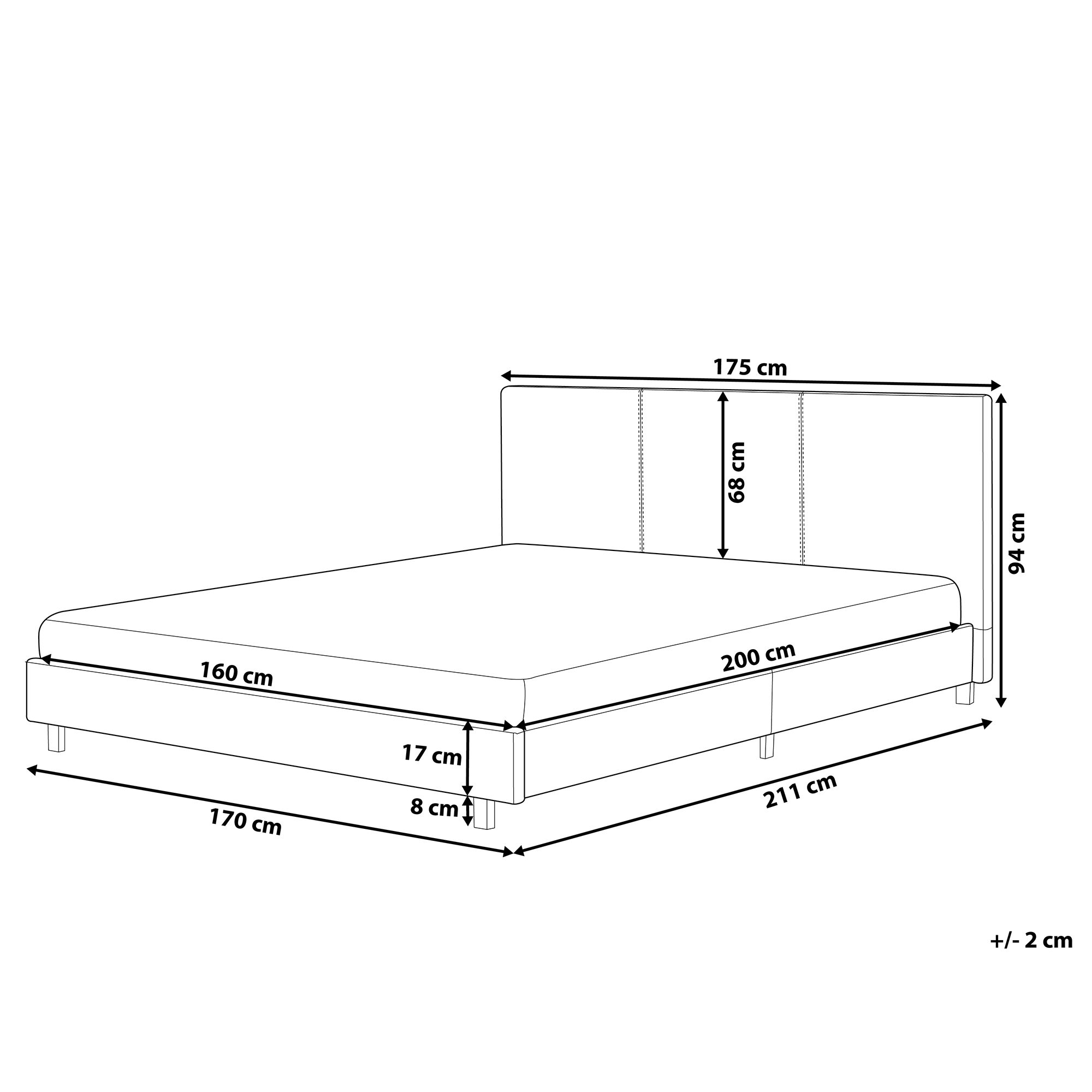 Vattensäng Bouclé ALBI 160 x 200 cm Off-White