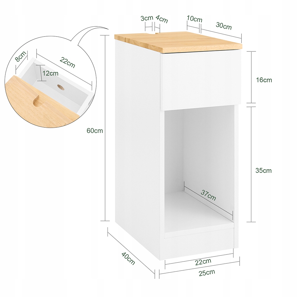 SoBuy Sidobord Förvaringsbord Soffbord Cafébord FBT111-II-WN