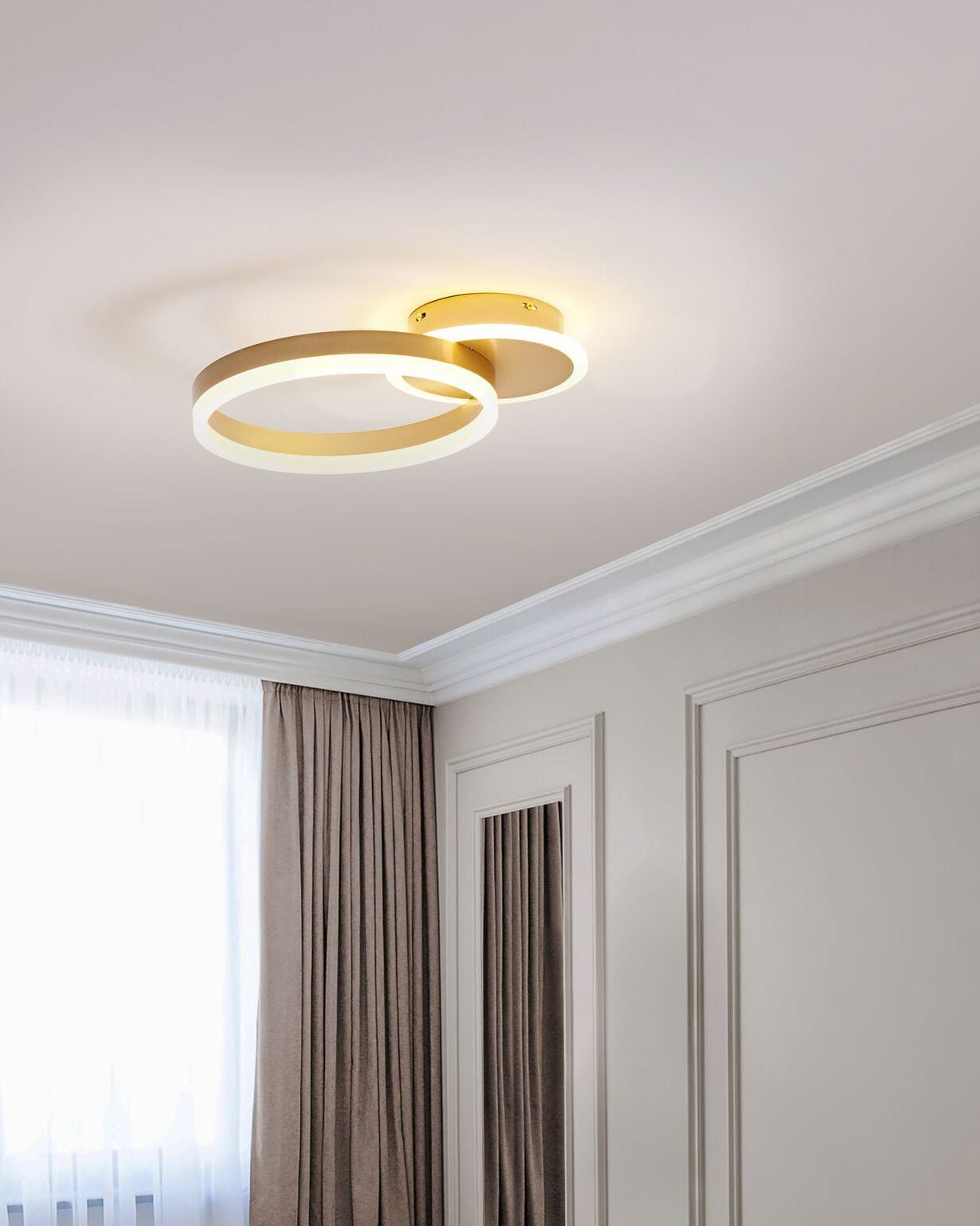 LED-taklampa GLYDE Metall Guld