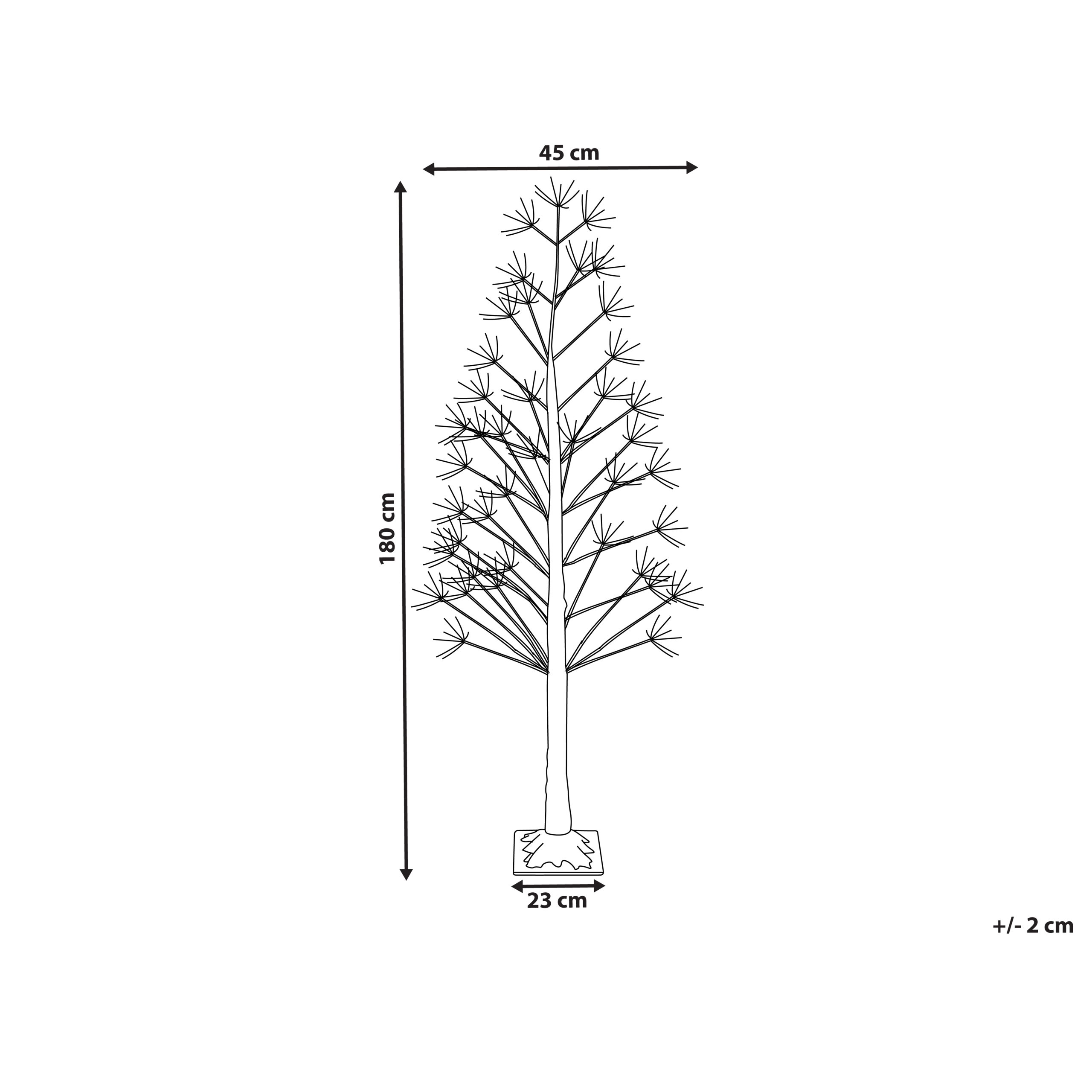 Utomhusdekoration LED ALBIONI 180 cm Träd Vit