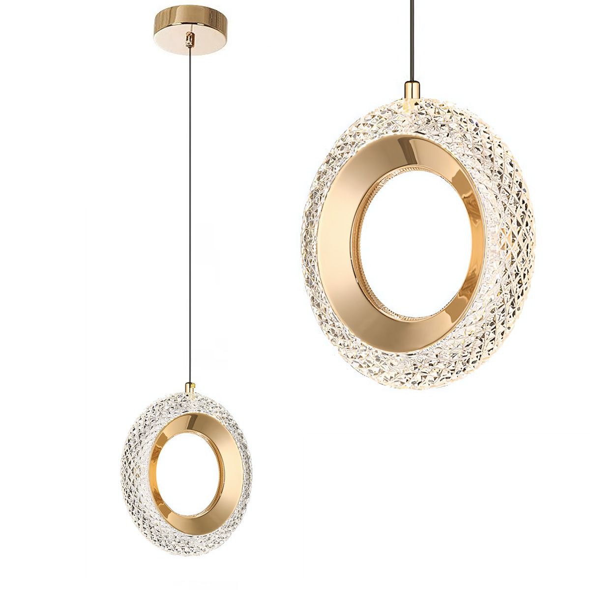 TOOLIGHT hängande taklampa LED G119-1CP Guld 3,5x20x20cm