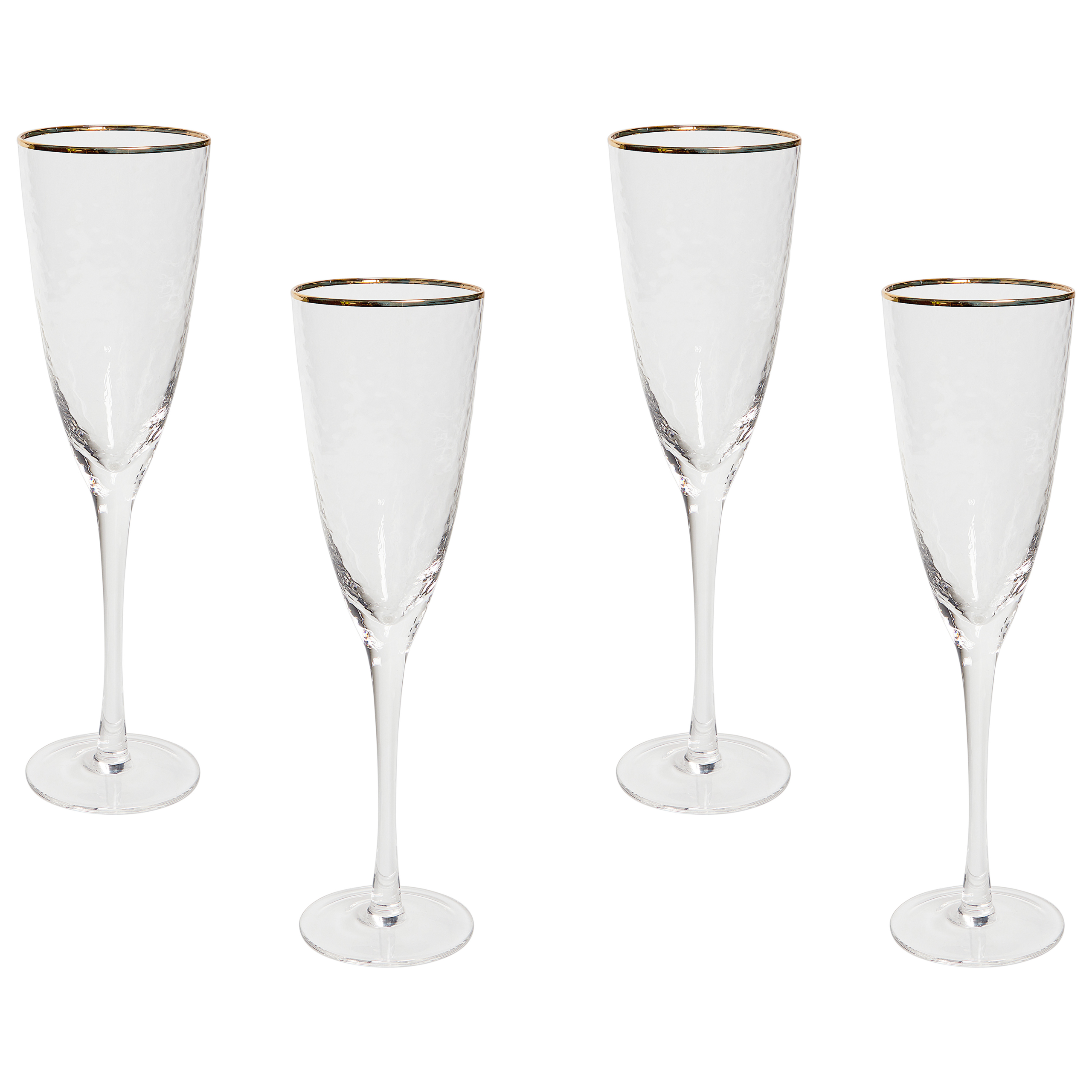 Set med 4 champagneglas TOPAZ 250 ml Transparent