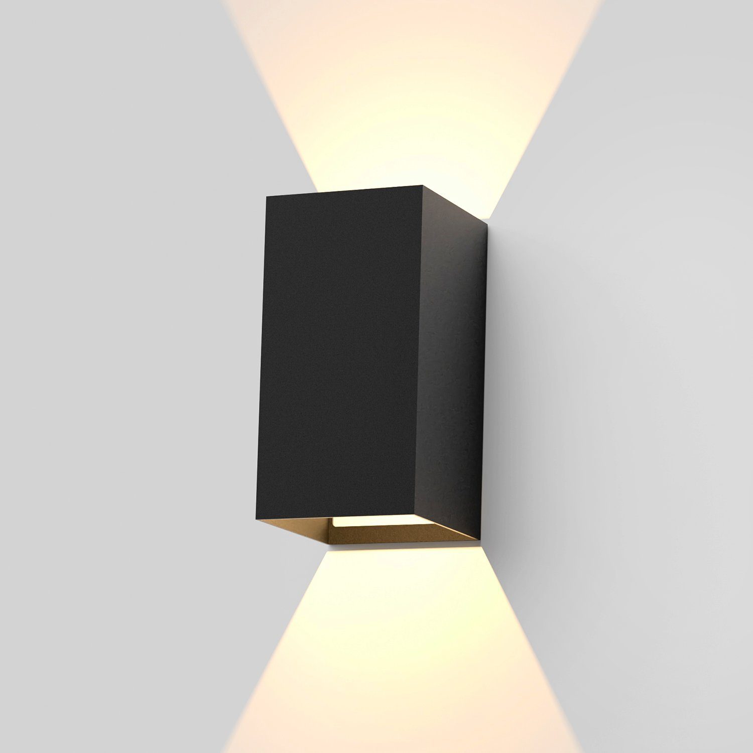 NETTLIFE LED - vägglampa, utomhus- och inomhusbruk: svart, vägglampa, utomhuslampa, hus, vägg 5W IP65, varmvit, 3000K