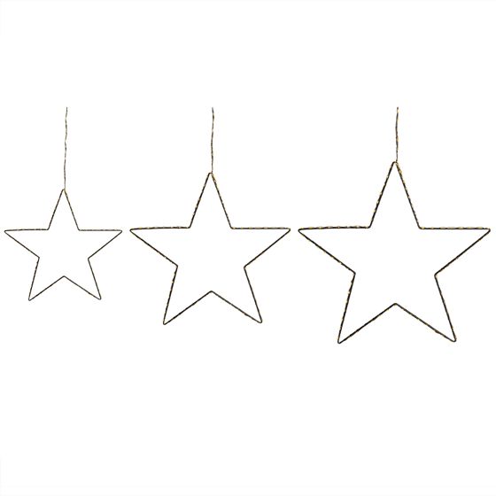 Set med 3 hängande dekorationer LED KUNNARI 50/40/30 cm Stjärna Silver