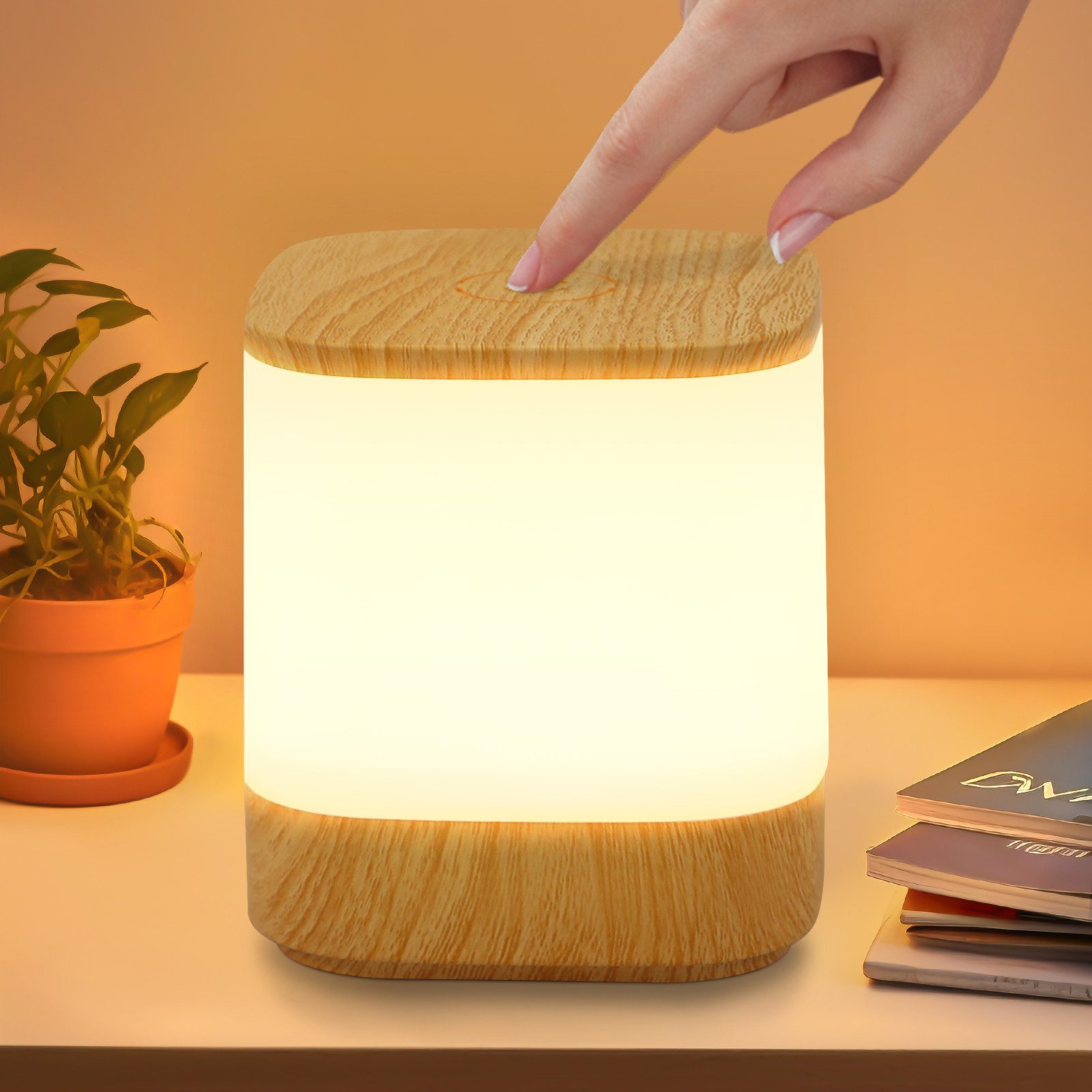 NETTLIFE LED-bordslampa 1800 mAh batteri beröringsdimbar 3000-6500 K USB-laddningsbar med 3 färgtemperaturer och funktioner