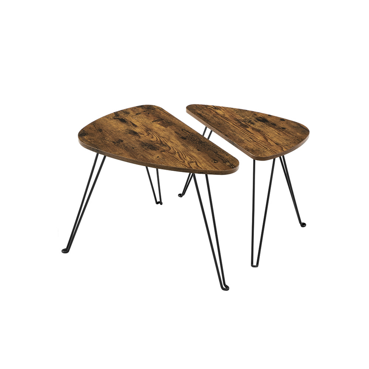 VASAGLE satsbord, 2-pack, rustikbrun/svart, LNT012B01