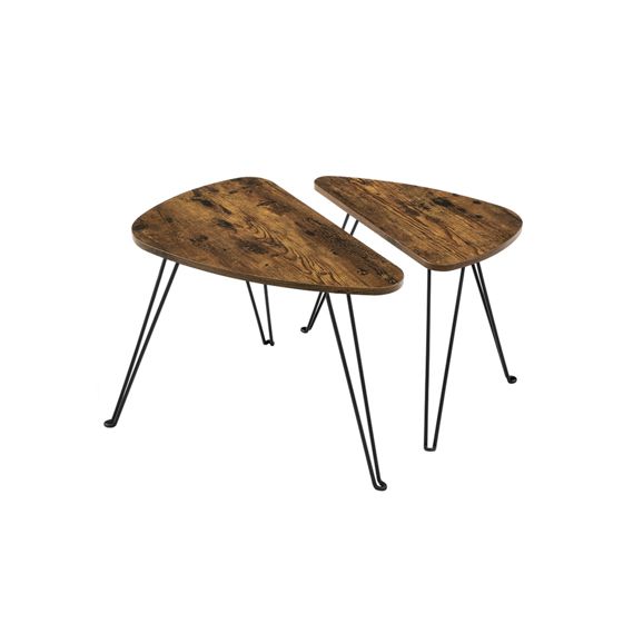 Vasagle satsbord, 2-pack, rustikbrun/svart, LNT012B01