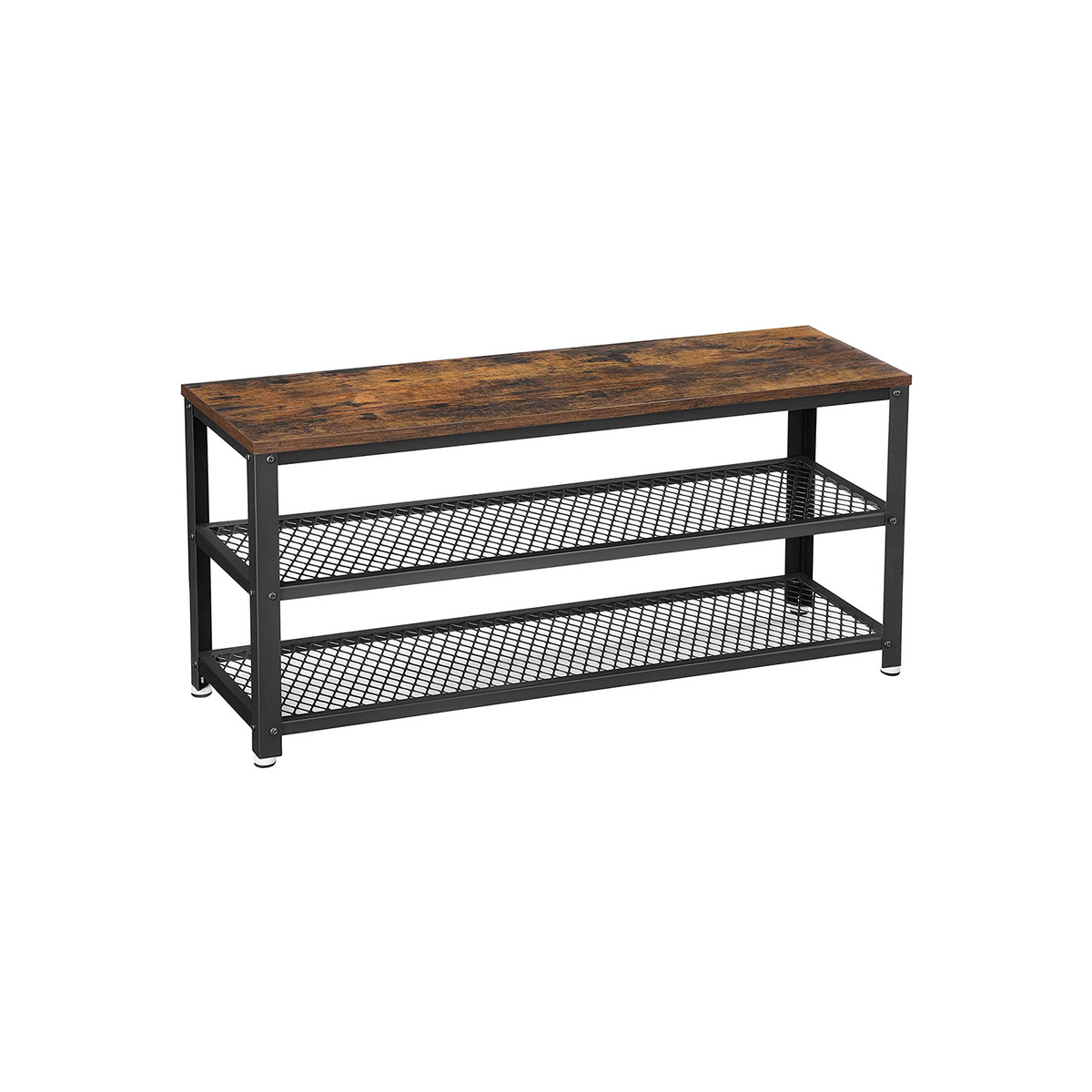 VASAGLE skobänk, 100 cm, rustikbrun/svart