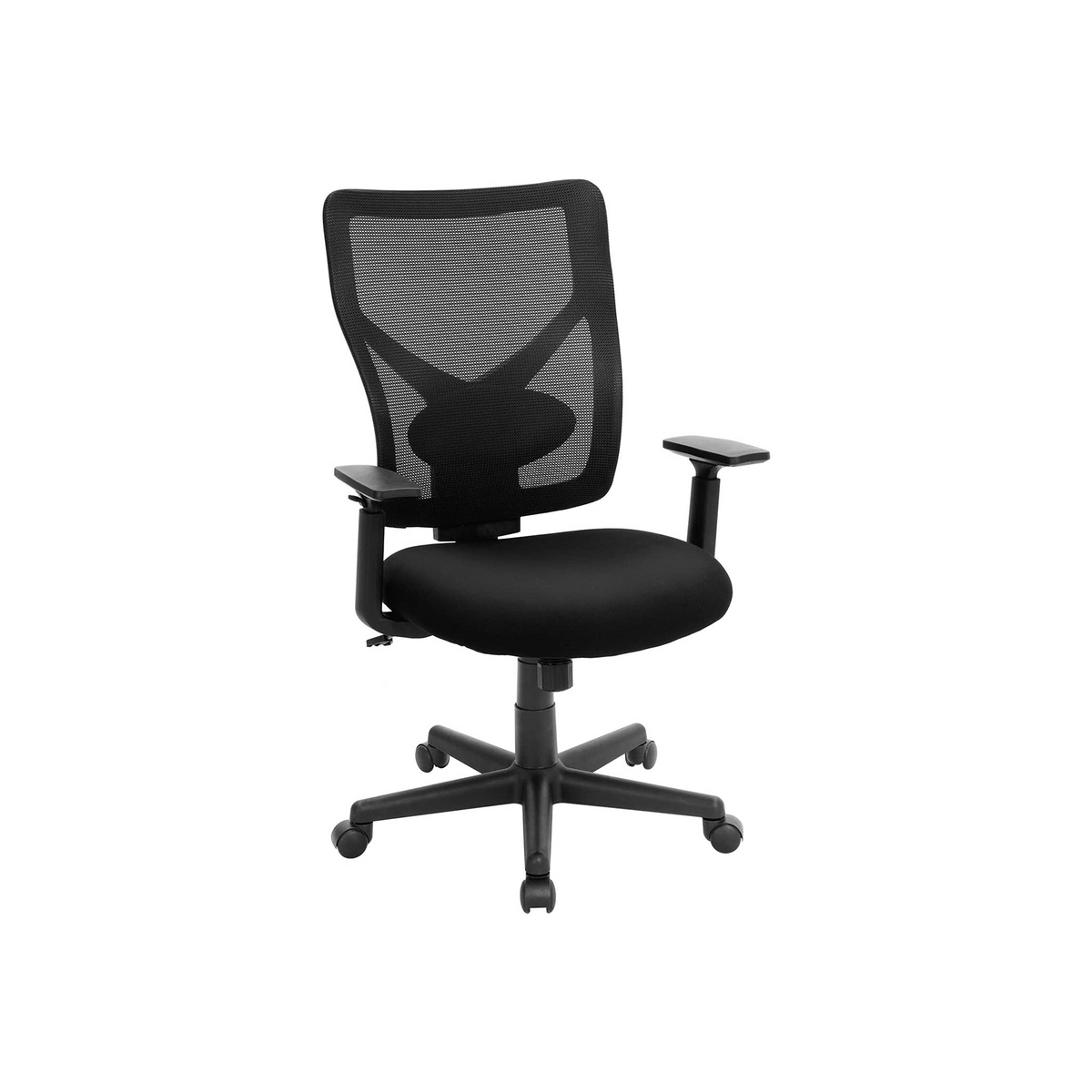 SONGMICS kontorsstol, justerbar, snurrbar, svart, OBN36BK