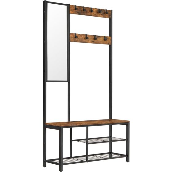 Vasagle klädhängare, 36 × 98 × 185 cm, rustikbrun/svart, HSR050B01V1