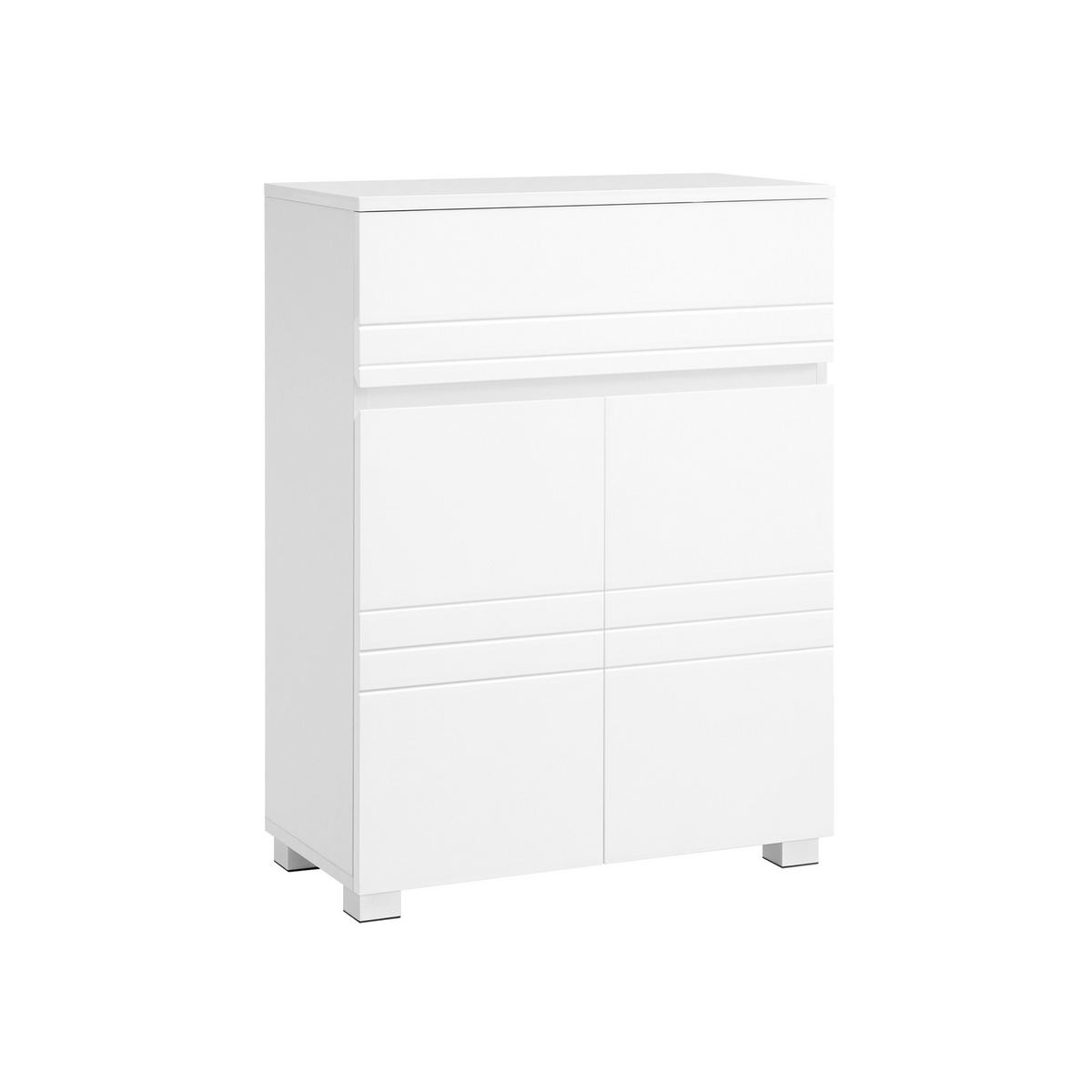 VASAGLE badrumsskåp, 60 × 30 × 80 cm, justerbar hylla, vit, BBK140W01