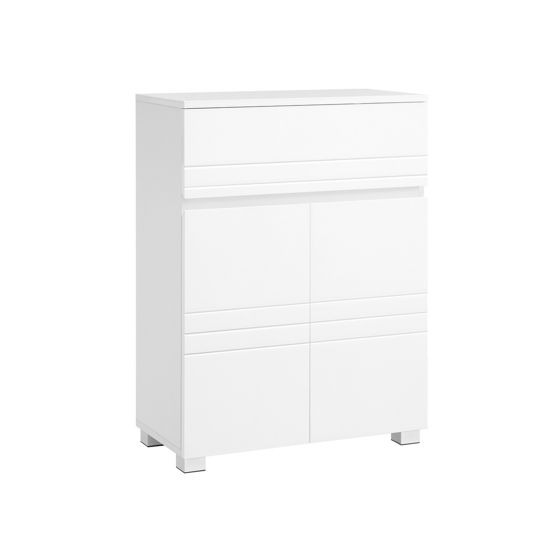 Vasagle badrumsskåp, 60 × 30 × 80 cm, justerbar hylla, vit, BBK140W01