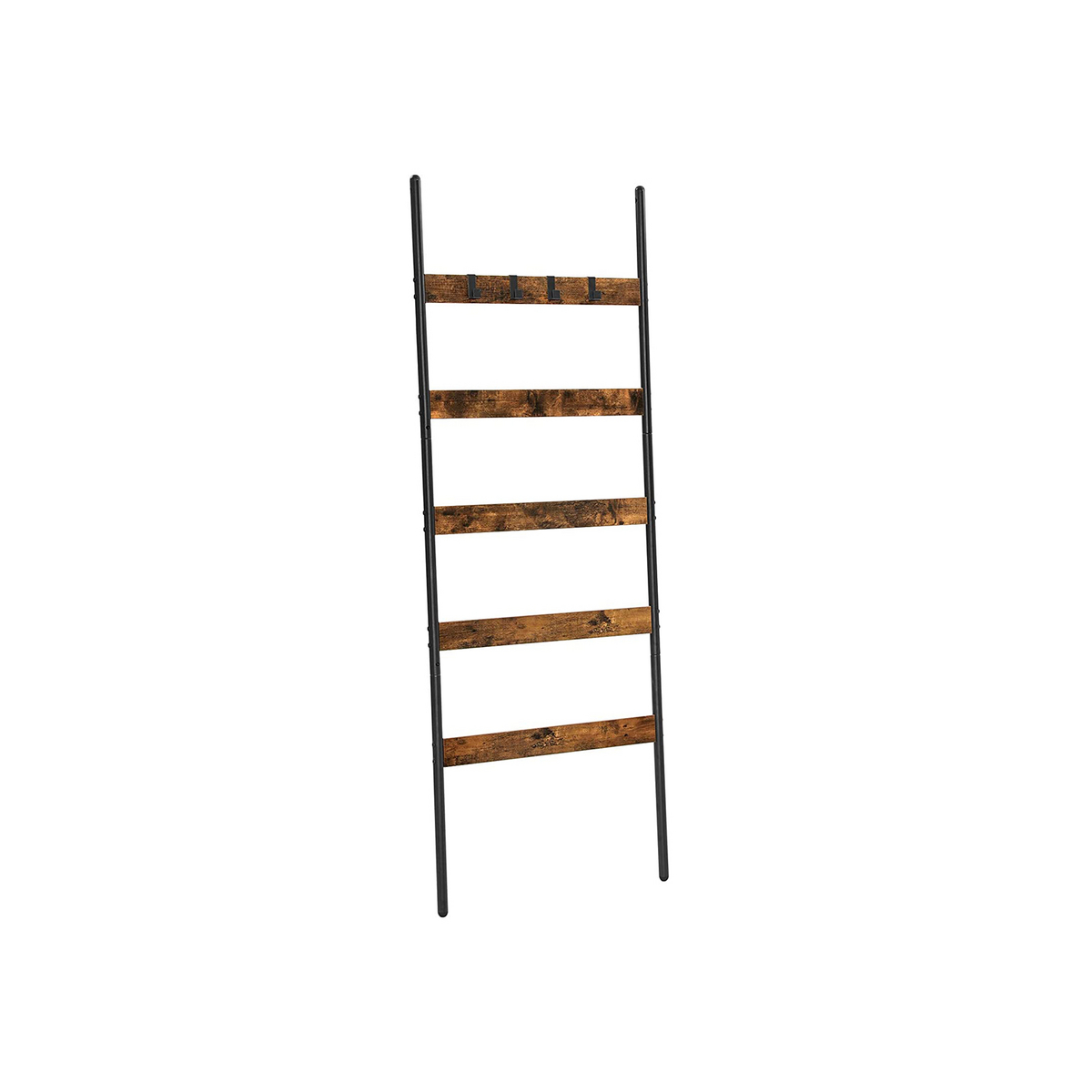VASAGLE stegformad hylla, 5 nivåer, 65 cm, rustikbrun/svart, LLS011B01