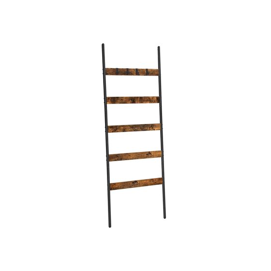 Vasagle stegformad hylla, 5 nivåer, 65 cm, rustikbrun/svart, LLS011B01