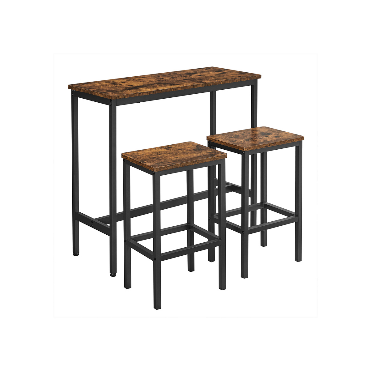 VASAGLE matgrupp, 2-pack, rustikbrun/svart, LBT218B01