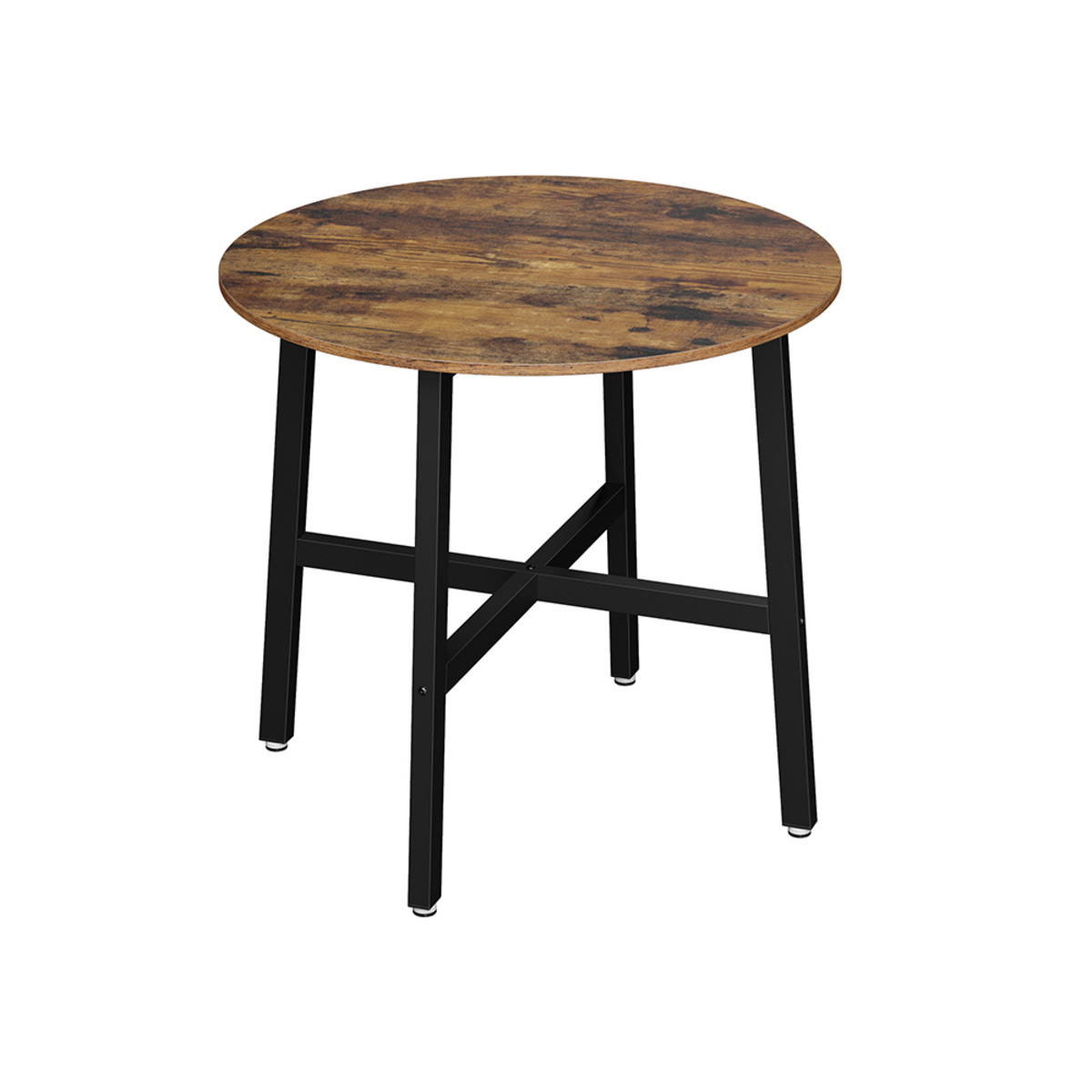 VASAGLE matbord, 80 × 75 cm, rustikbrun/svart, KDT080B01