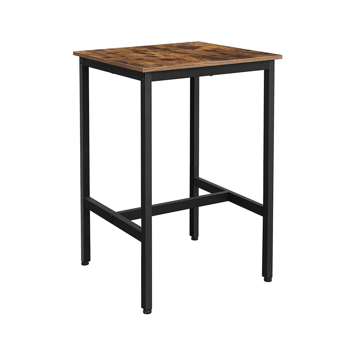 VASAGLE barbord, 60 × 60 × 90 cm, rustikbrun/svart, LBT25X