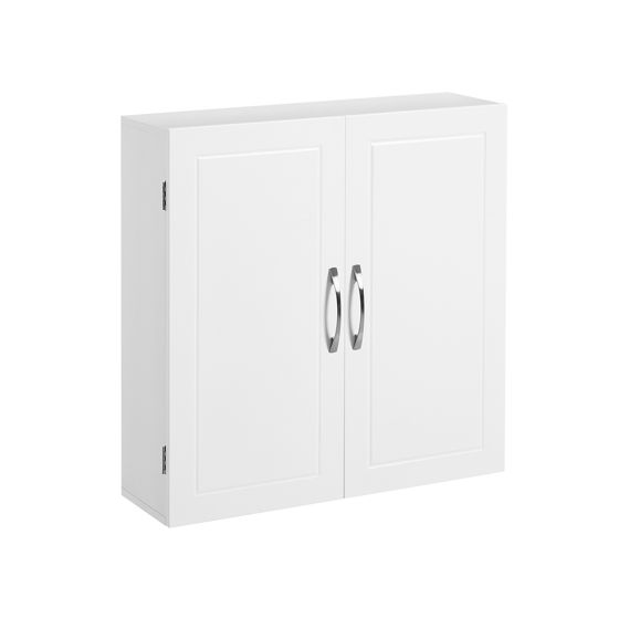 Vasagle badrumsskåp, 60 × 18 × 60 cm, justerbar hylla, mattvit, BBC320W01