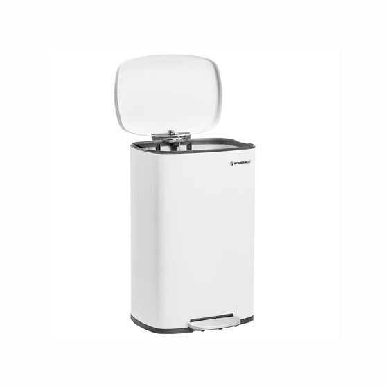 Songmics pedalhink, 50 L, vit, LTB101W01