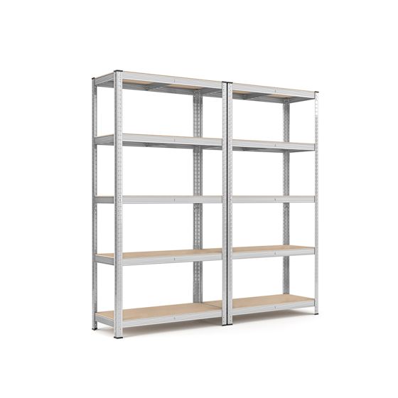 Songmics hyllenhet, 2-pack, 5 nivåer, 40 × 90 × 180 cm, silver, GLR040E02
