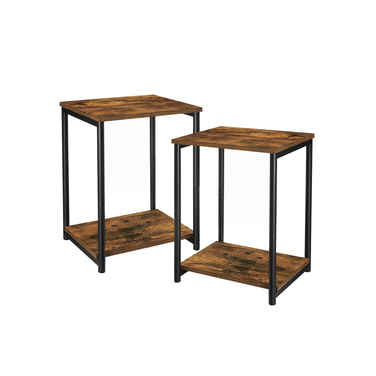 VASAGLE hyllenhet, 2-pack, rustikbrun/svart, LET272B01
