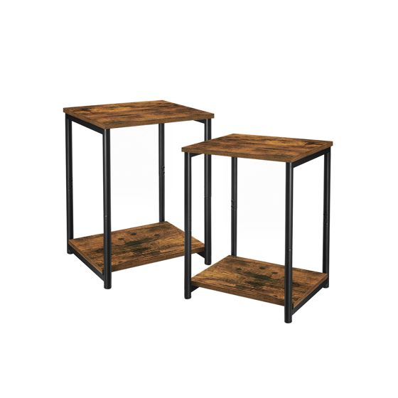 Vasagle hyllenhet, 2-pack, rustikbrun/svart, LET272B01