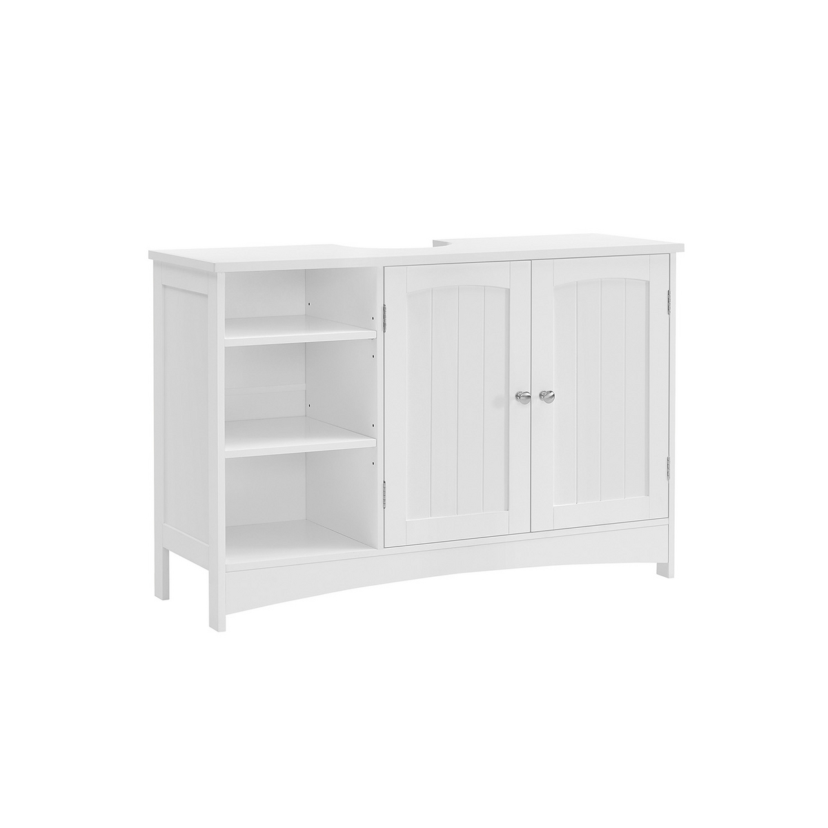 VASAGLE förvaringsskåp, 2 dörrar, 90 × 30 × 60 cm, justerbar hylla, vit, UKBBC410P31