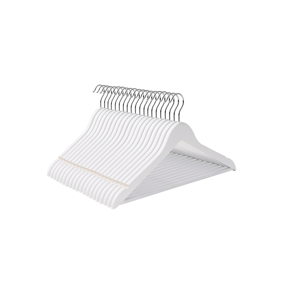 SONGMICS klädgalgar, 20-pack, snurrbar, vit/silver, CRW03W-20