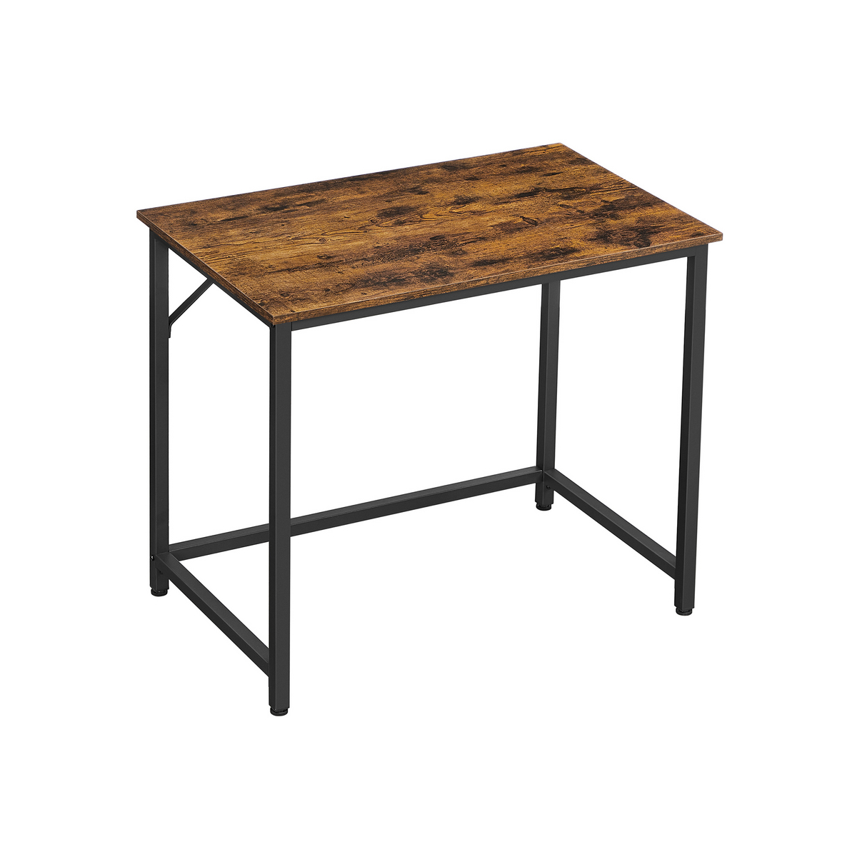 VASAGLE skrivbord, 80 × 50 × 75 cm, rustikbrun/svart, LWD038B01